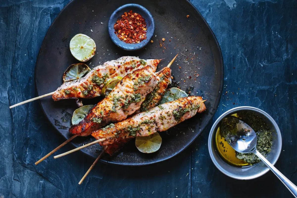 Ribe na žaru v limonino-gorčični marinadi