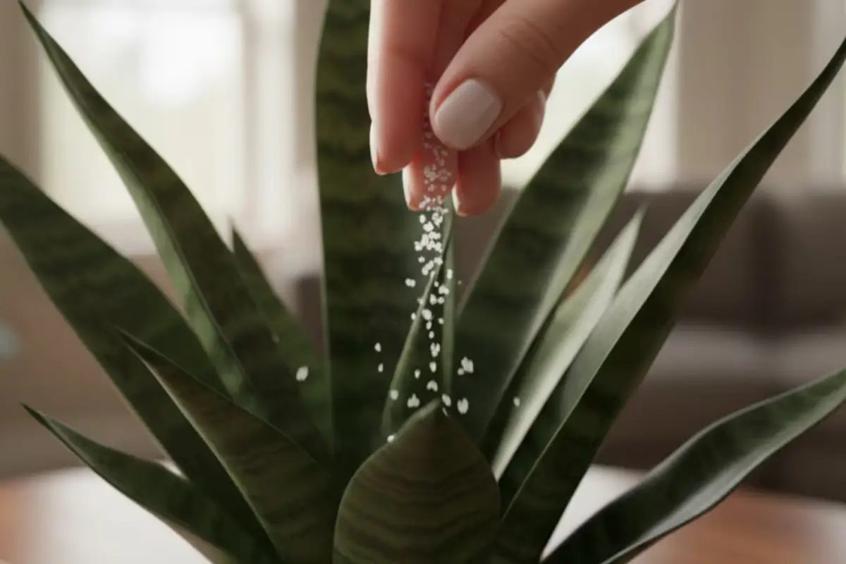 Posipanje ščepe sol na listih jezika taščice: zakaj ga priporočajo