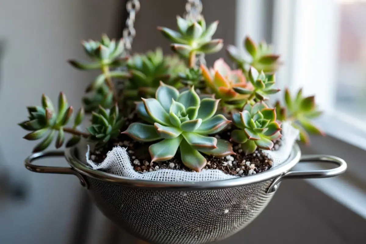 Kako iz starega kovinskega cedila narediti najbolj čudovito sukulento, ki bo živela leta 