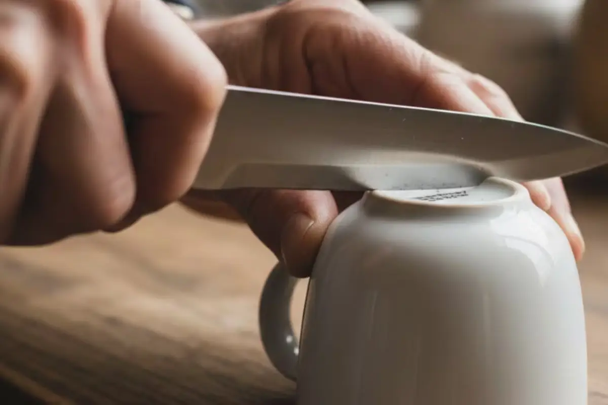 Stari trik ferantarjev: z navadno keramično skodelico naostriš katerikoli nož tako ostro