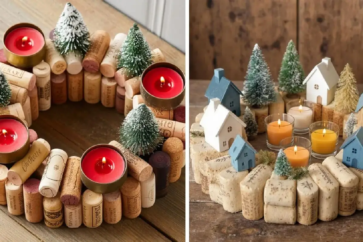 Kako iz starih plutovinastih zamaškov narediti čudovit božični osrednji okras za mizo