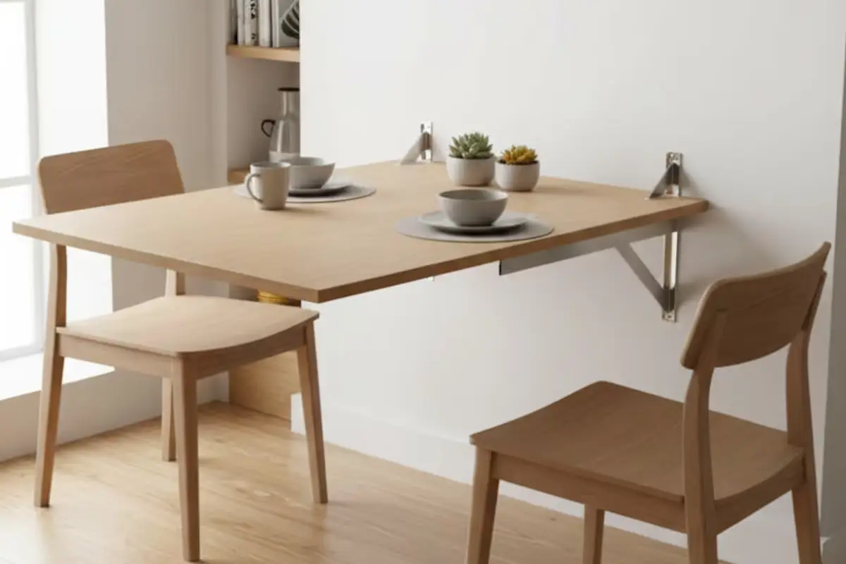 Zbogom klasični mizi: zidne zložljive mize so rešitev leta 2025 za vse majhne jedilnice