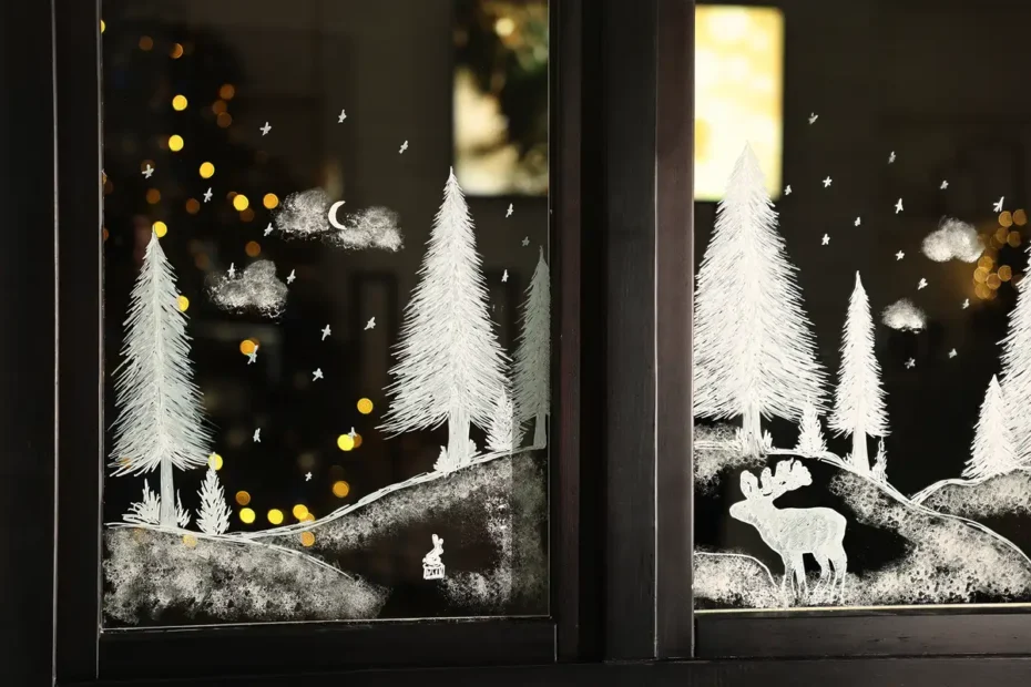 Domača barva za božično dekoracijo oken