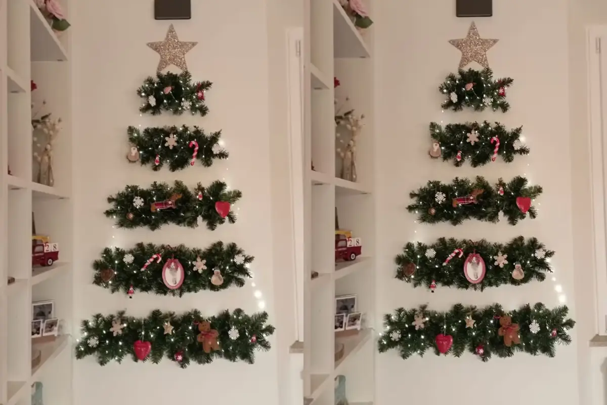 Zbogom klasični smreki: nordijska božična stena 2025, ki osvoji srca, reši prostor in stane bore malo