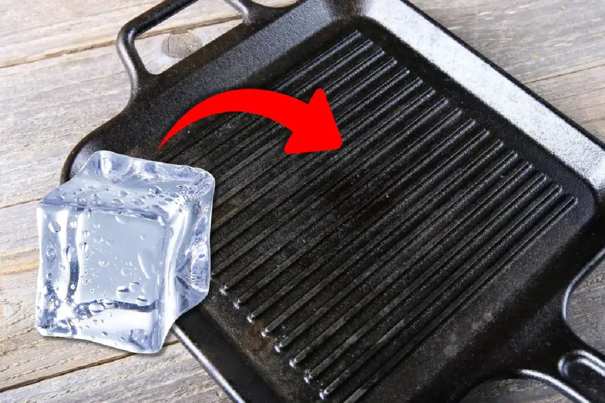 Japonski trik z ledeno kocko, ki v 120 sekundah reši najbolj zažgano ponev – brez drgnjenja, brez kemikalij in brez živcev 